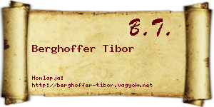 Berghoffer Tibor névjegykártya