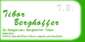 tibor berghoffer business card